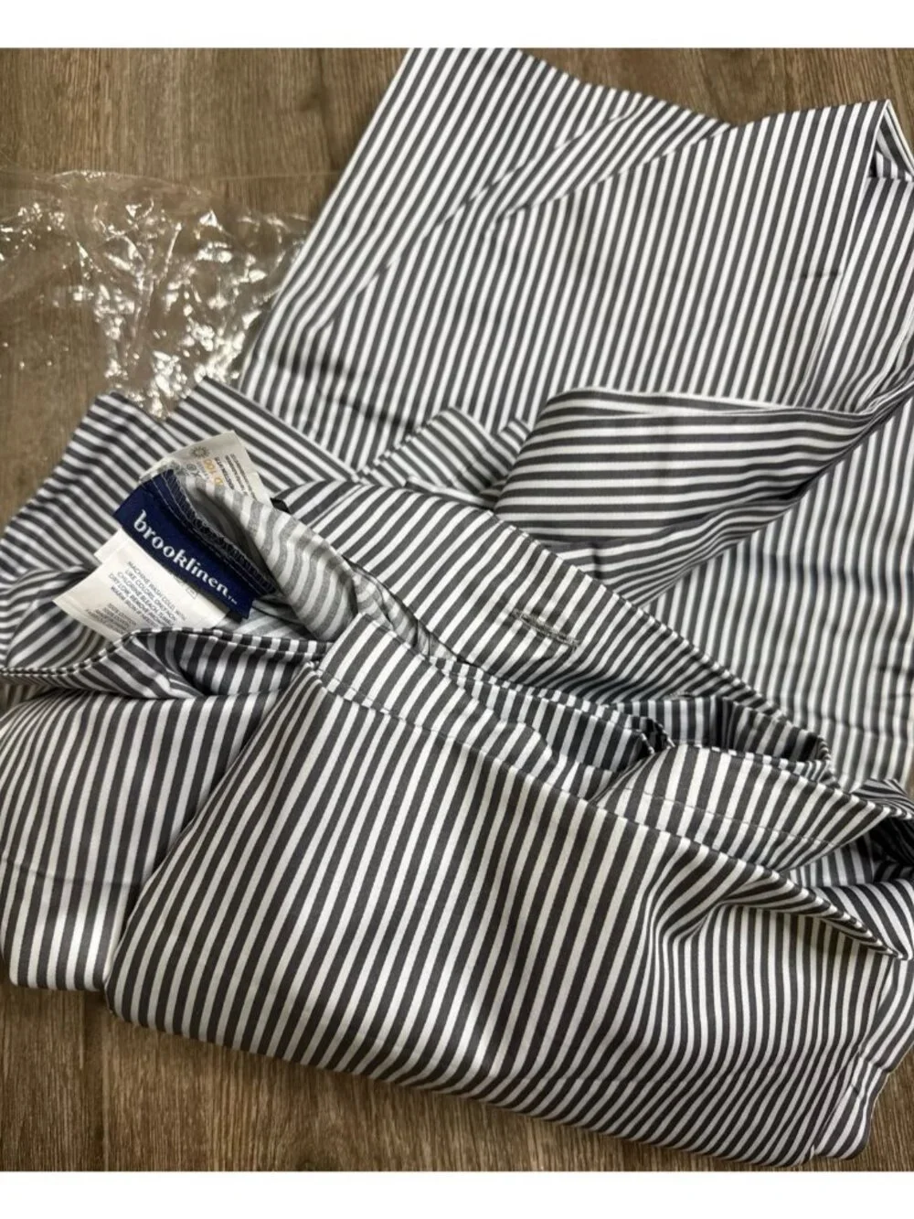 Brooklinens luxe core duvet cover graphite and steel oxford stripe twin twinx